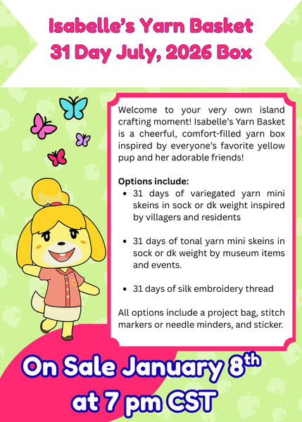 Isabelle's Yarn Basket - An Animal Crossing Inspired July 31 Day Countdown Box